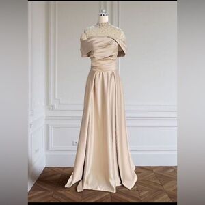 NWT Elegant Champagne Evening Gown